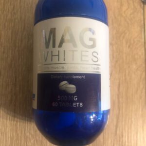 Mag Whites. Magnesium Glycinate 500mg 60 tablets. Supports muscle, joints, heart health.