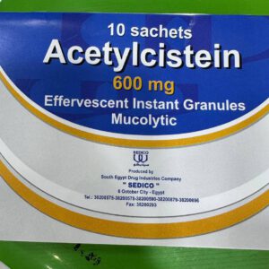 Acetylcistein 600mg. Mucolytic agent. 10 sachets