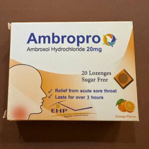 Ambropro Амбропро (амброксола гидрохлорид 20 мг). 20 пастилок. Апельсиновый вкус
