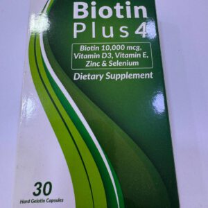 Biotin Plus4. Биотин Плюс4. 30 капсул. Биотин 10000 мкг, витамин D3, E, цинк, селен. Biotin 10000mcg, Vit D3, Vit E, Zinc, Selenium