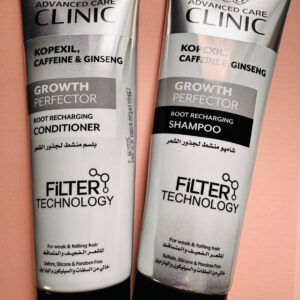 Eva Advanced Care Clinic.  Kopexil, Caffeine and Ginseng. Growth Perfector. Root Recharging. Shampoo and Conditioner