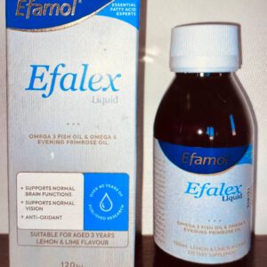 Efalex Эфалекс (рыбий жир и масло примулы вечерней). 120 мл. Биологически активная добавка со вкусом лимона и лайма. Fish oil and evening primrose oil. Lemon and lime flavored dietary supplement