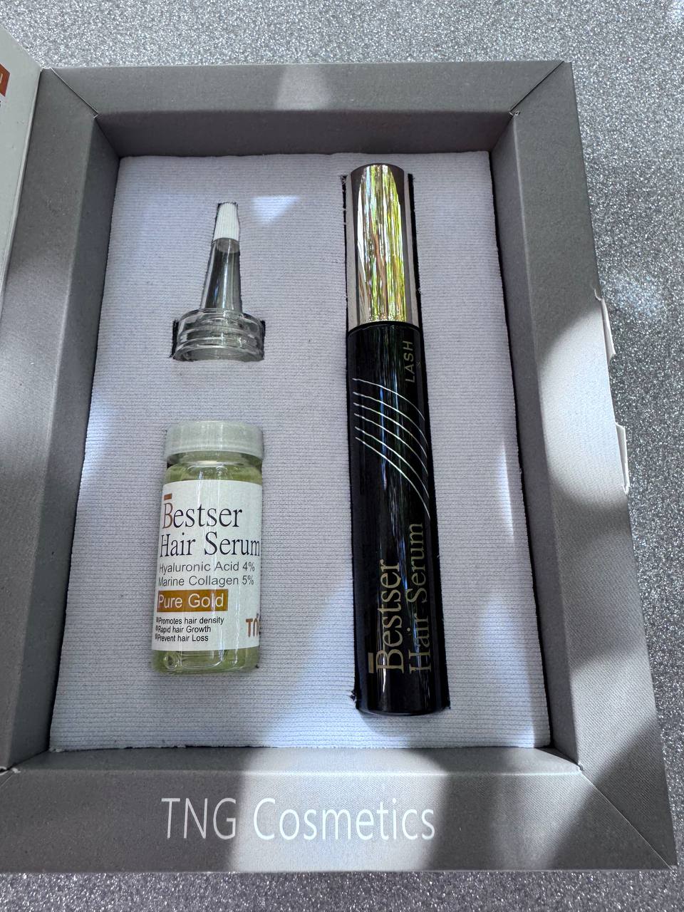 TNG. Bestser Hair serum. Regrowth mascara. Сироватка для волосся. Туш для вій