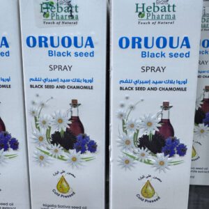 Hebatt Pharma. Oruoua Black Seed. Спрей из черного тмина и ромашки. 60мл. Black seed and  Chamomile spray