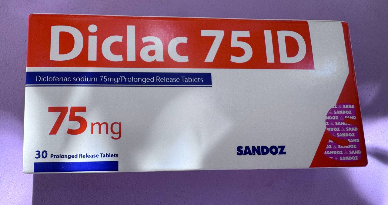 Sandoz. Diclac (diclofenac sodium). Диклак (диклофенак натрия 75мг) 75 ИД. 30 таблеток пролонгированного действия.