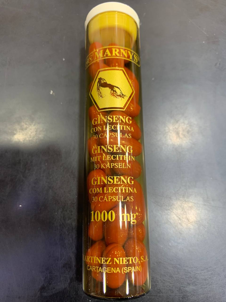 Marnys. Женьшень с лецитином. 1000мг. 30 капсул. Ginseng with lecithin