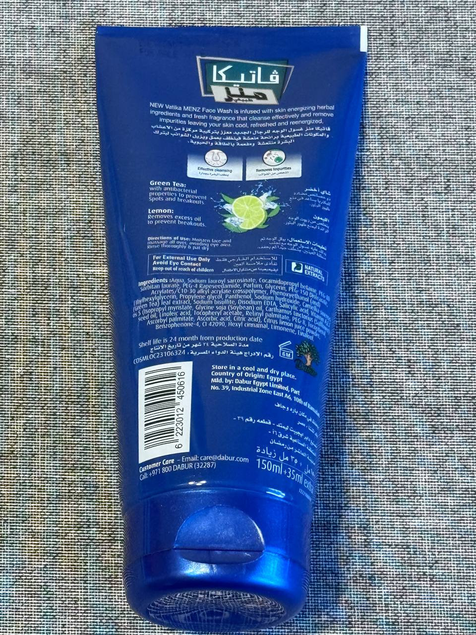 Vatika Menz. Face Wash. Lemon and Green Tea. 150ml - Image 2
