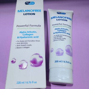 Melano. Melanofree Lotion. Alpha Arbutin, Collagen and Hyaluronic Acid. 200ml