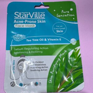 StarVille. Acne Prone Skin Face Mask. Tea Tree Oil and Vitamin E