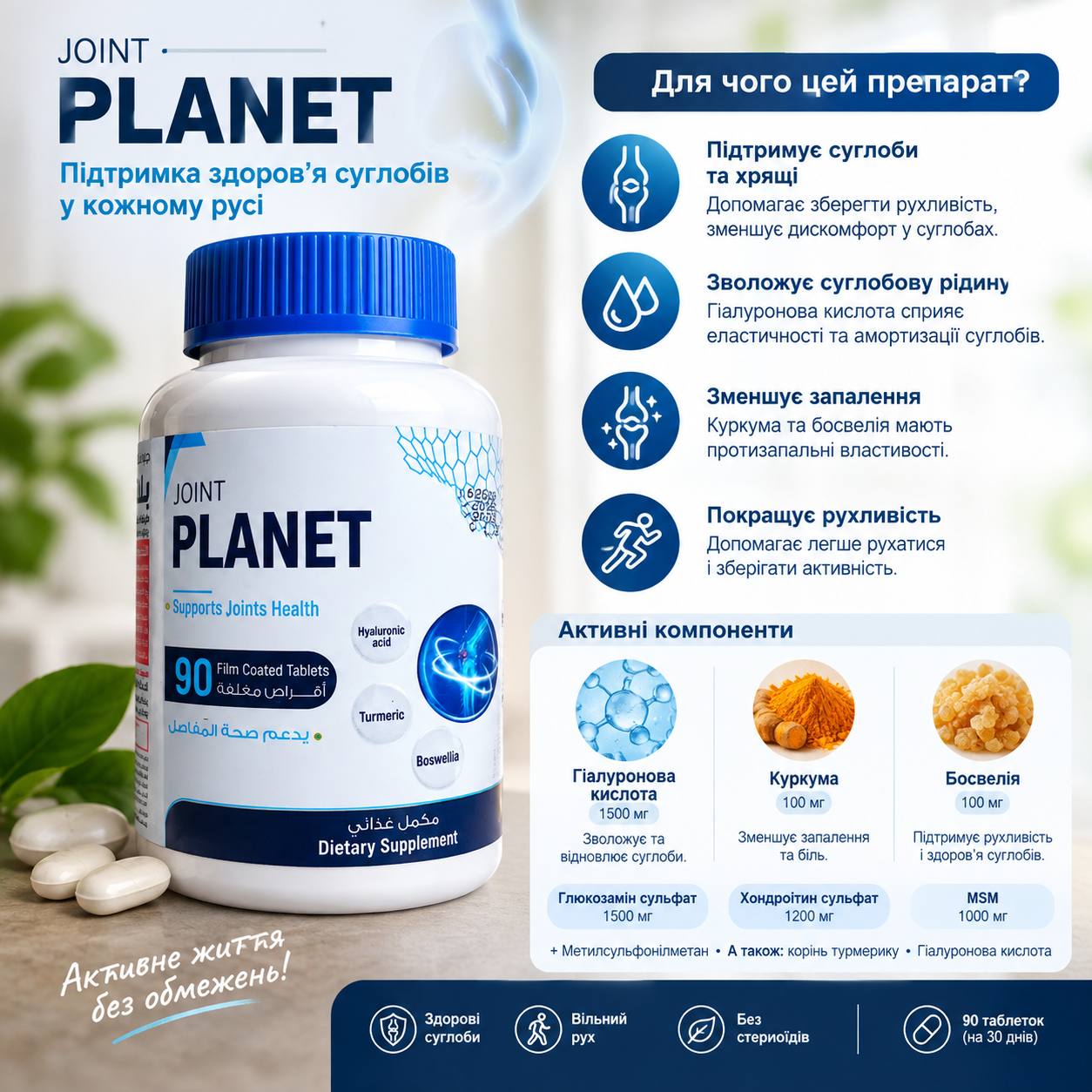 JOINT PLANET. Комплекс для підтримки здоров’я суглобів. 90 таблеток
